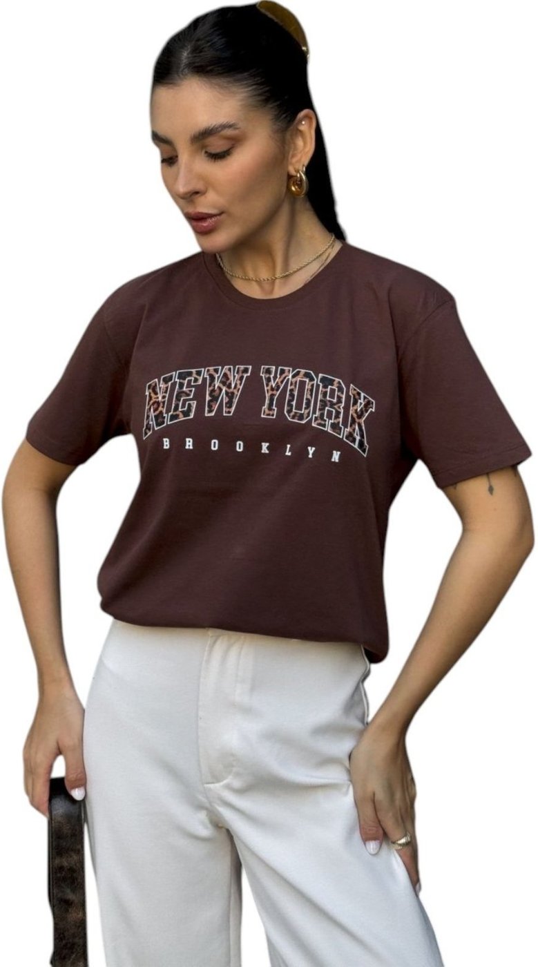 Camiseta Cianitas Estampa New York Animal Print