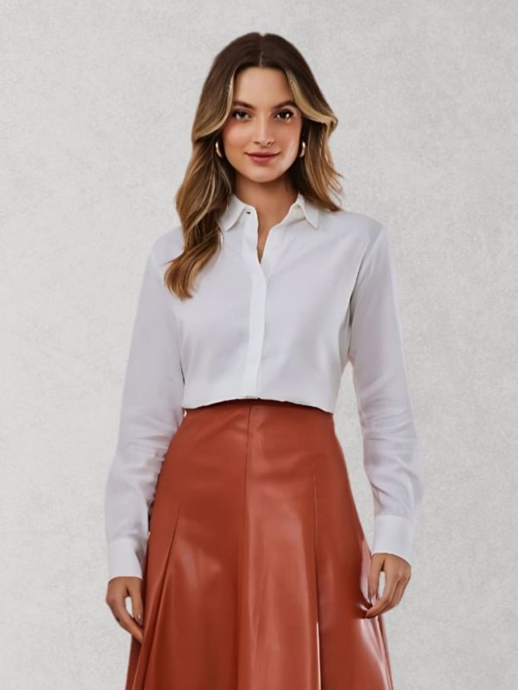 Imagem principal Camisa Via Lessa Lourdes em Tricoline Algodão Off White off-white white Via Lessa off-white white