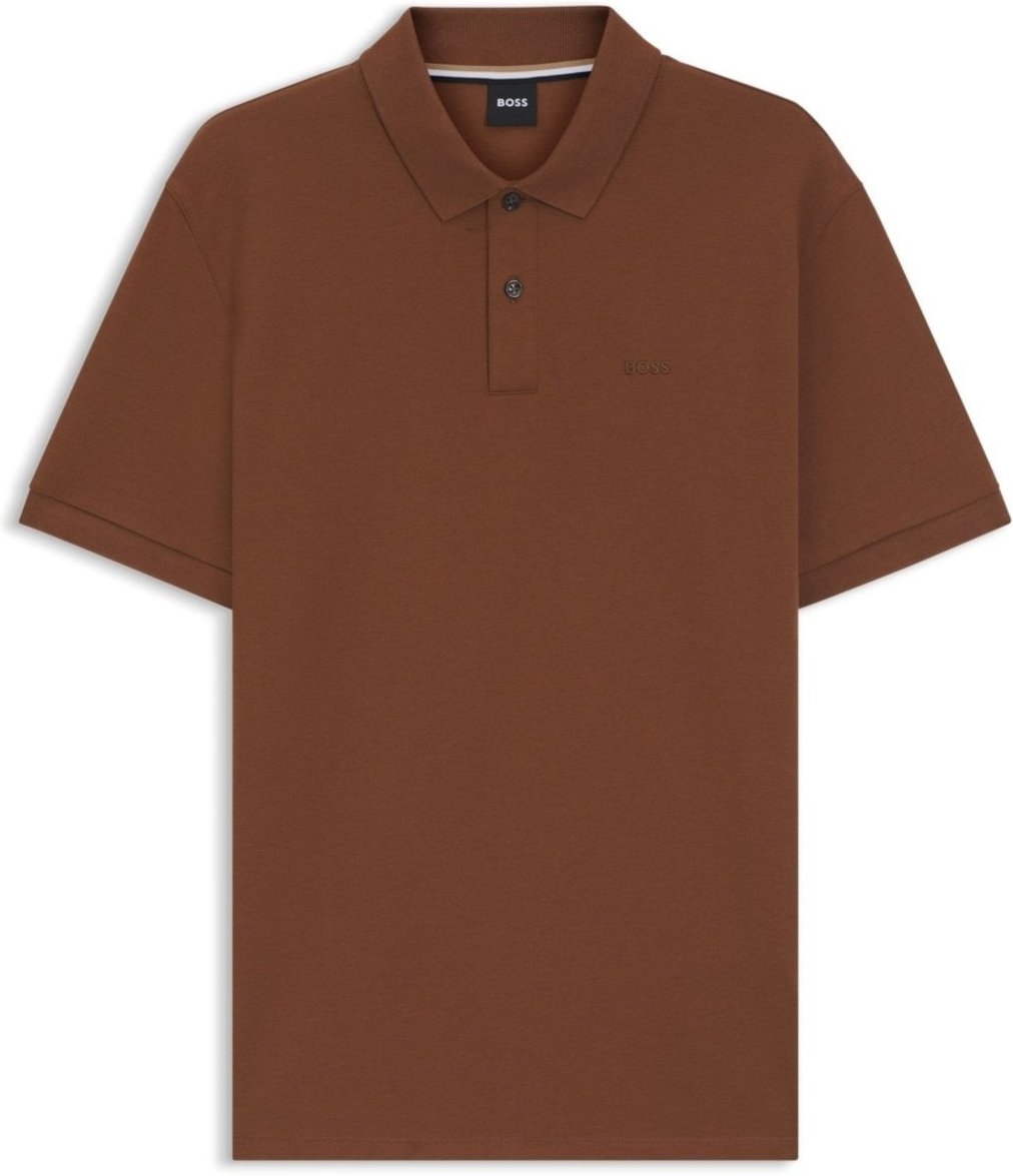 Imagem principal Polo Pallas Em Algodão Piqué Com Detalhes De Logo Boss azul Boss azul