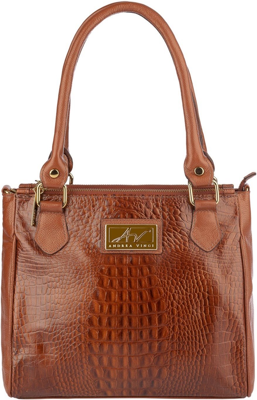 Imagem principal Bolsa de couro com divisórias croco Tiffy - Whisky Andrea Vinci vermelho Andrea Vinci vermelho