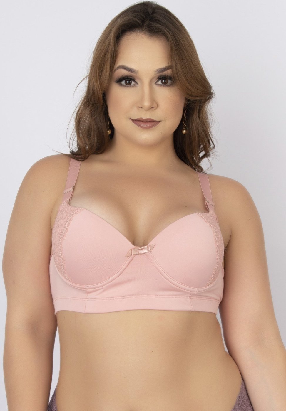 Imagem principal Soutien Feminino Serra e Mar Modas Reforçado com Renda e Bojo preto SERRA E MAR MODAS preto