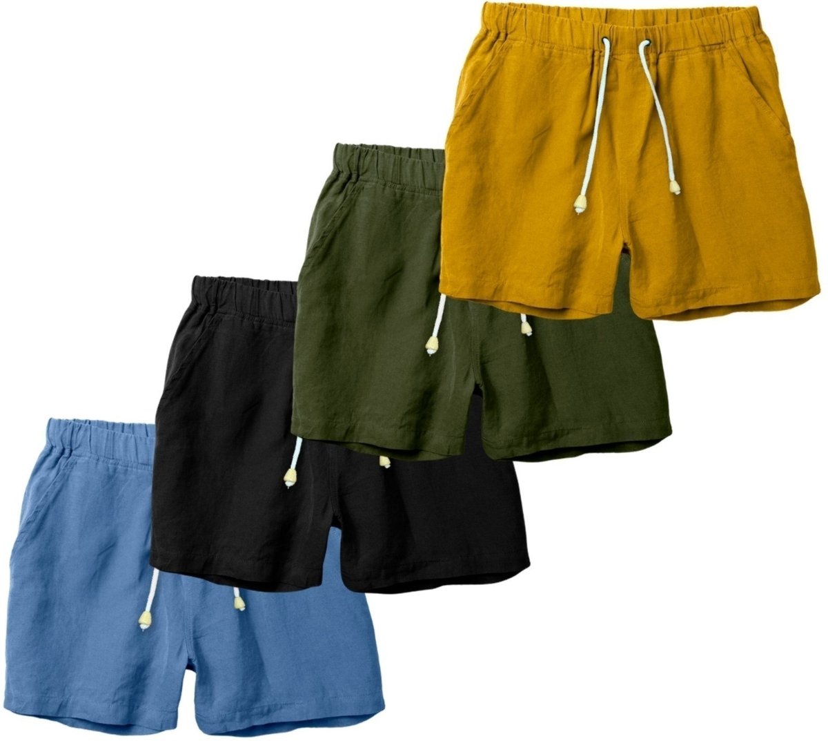 Imagem principal Kit 4 Shorts Linho Premium Bermuda Masculina Moda Praia Luxo Relaxado multicolorido Relaxado multicolorido