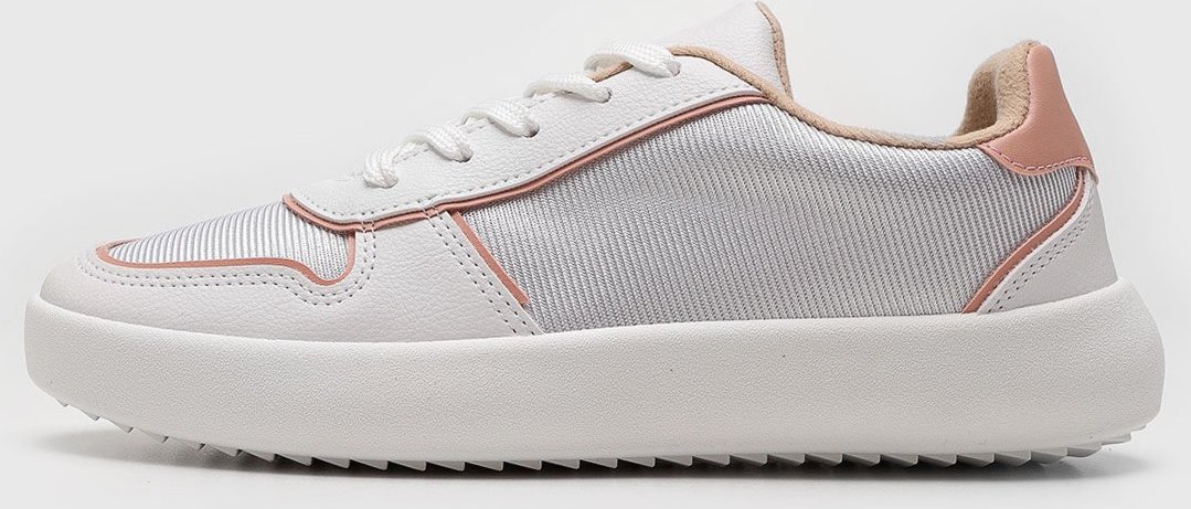 Tênis Feminino Moleca Listras Branco e Rosa