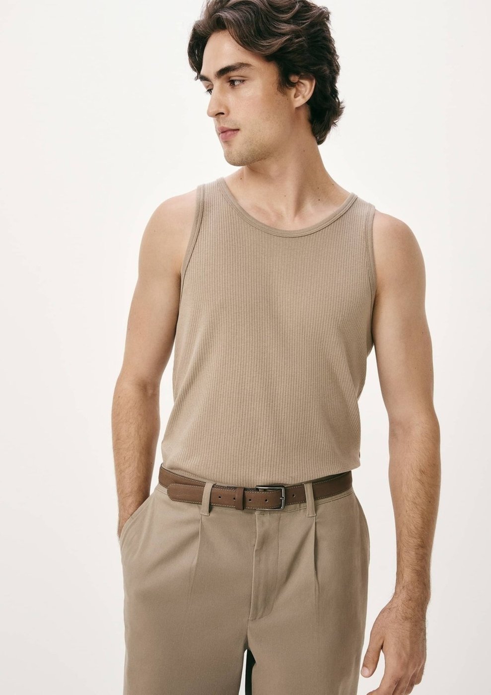 Imagem principal Regata Básica Masculina Slim Em Ribana Canelada Hering azul Hering azul