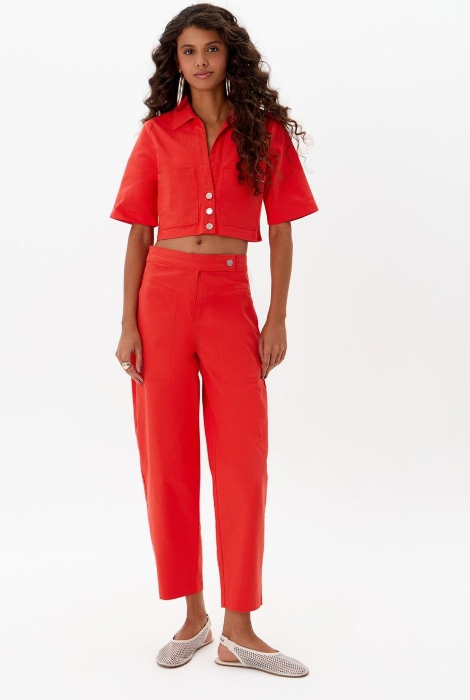 Calça Slouchy Cintura Média