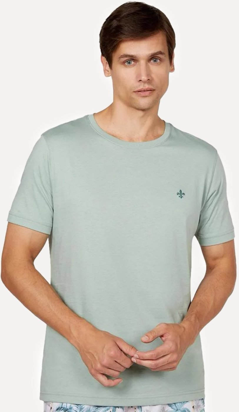 Camiseta Dudalina Masculina Ultrasoft Pima Cotton Logo Claro
