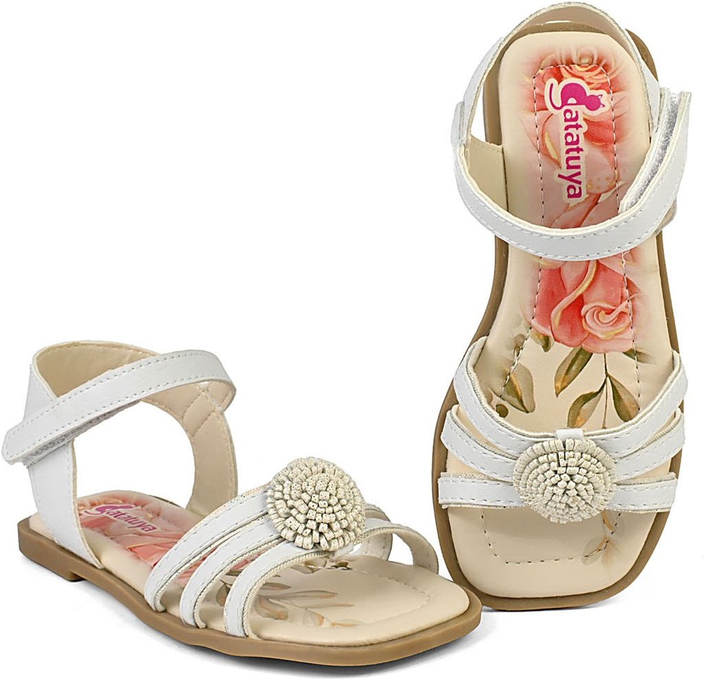 Infantil - Sandália Menina Flor Antiderrapante Branca