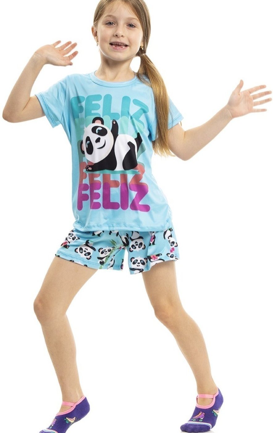Imagem principal Pijama de Verão Menina Peach Touch Magicamente Panda Feliz Magicamente Kids azul Magicamente Kids azul