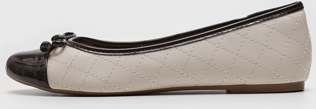 Sapatilha Via Uno Ponta Verniz Off-White