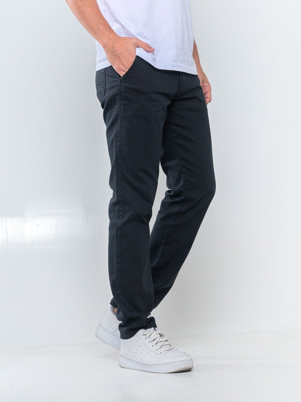 Imagem principal Calça Sarja Masculina Kovali Premium Com Elastano Confortável Bolso-Faca Preta KOVALI FASHION STORE preto KOVALI FASHION STORE preto