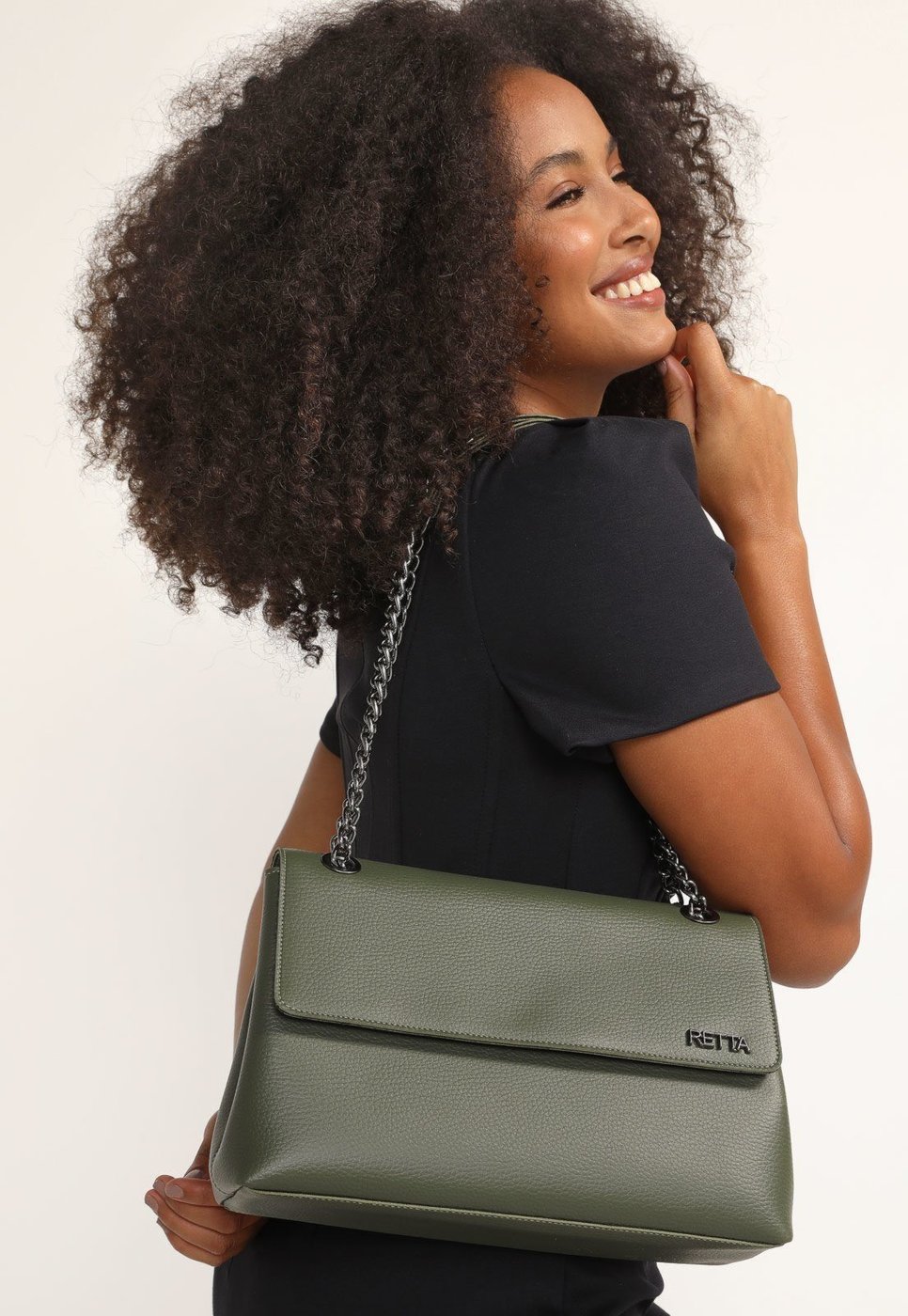 Imagem principal Bolsa Feminina Retta De Ombro Grande Retta Shoes verde militar Retta Shoes verde militar