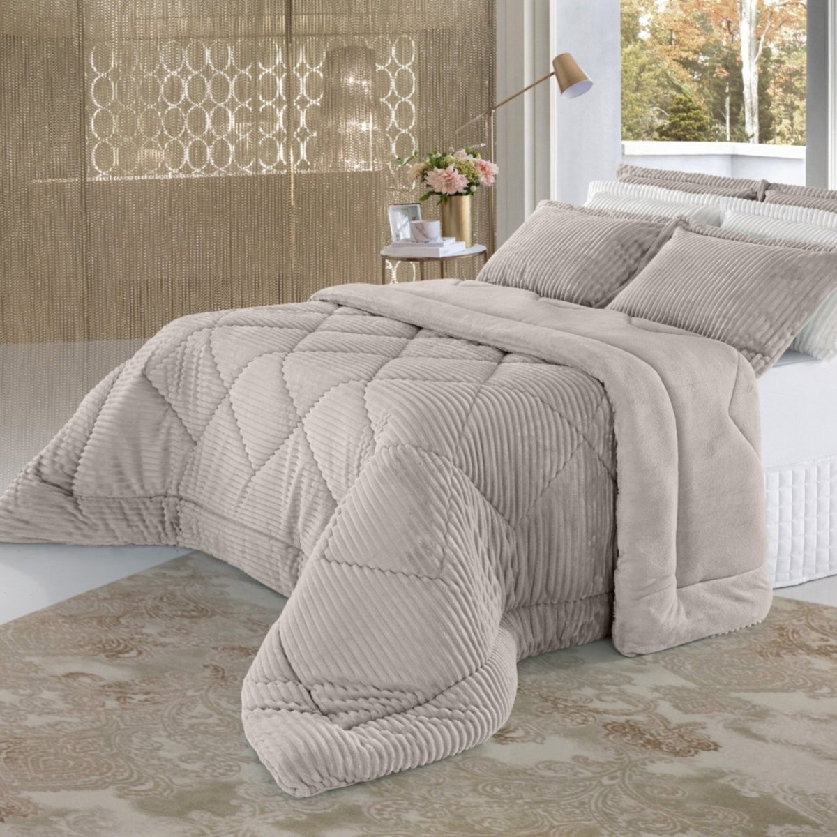 Imagem principal Edredom Alto Relevo BBC Dupla Face BBC TÊXTIL bege BBC TÊXTIL bege