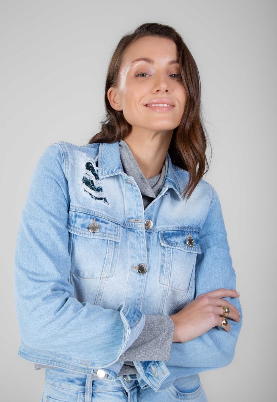 Imagem principal Jaqueta Traymon Delavê Com Aplique Delavê jeans Traymon jeans