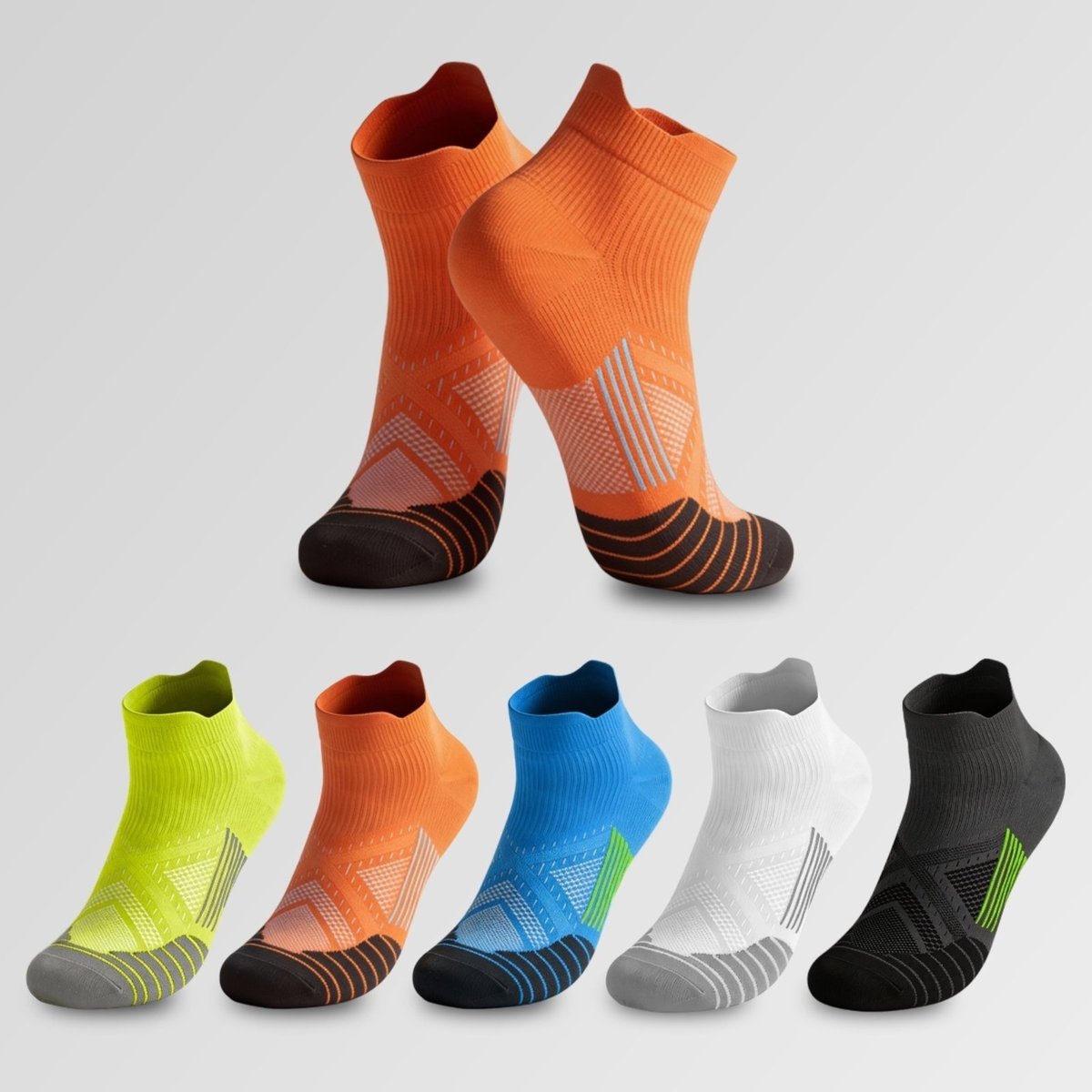 Kit 6 Pares Meias Esportivas AF Cano Curto AntiFricção Sortido