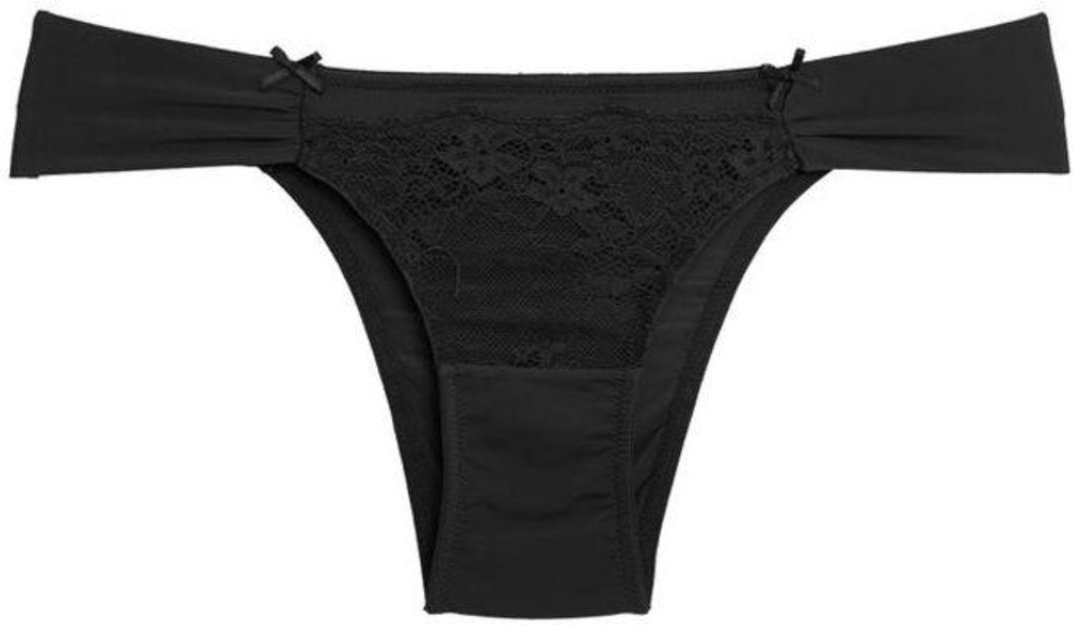 Imagem principal Calcinha Tanga Microfibra & Renda Première Loungerie preto Loungerie preto