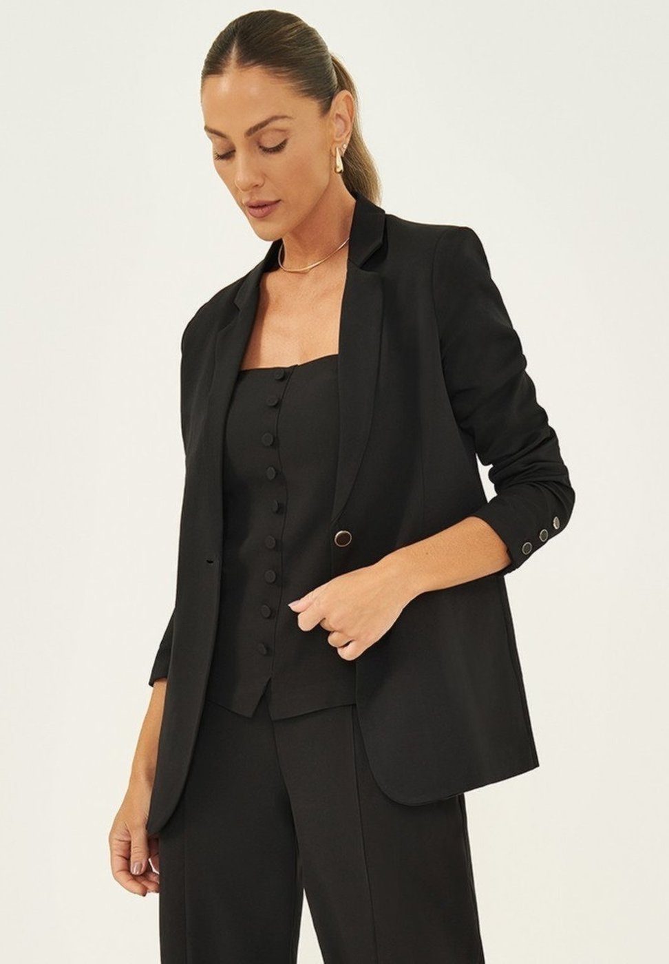 Blazer de Alfaiataria Alongado Liana