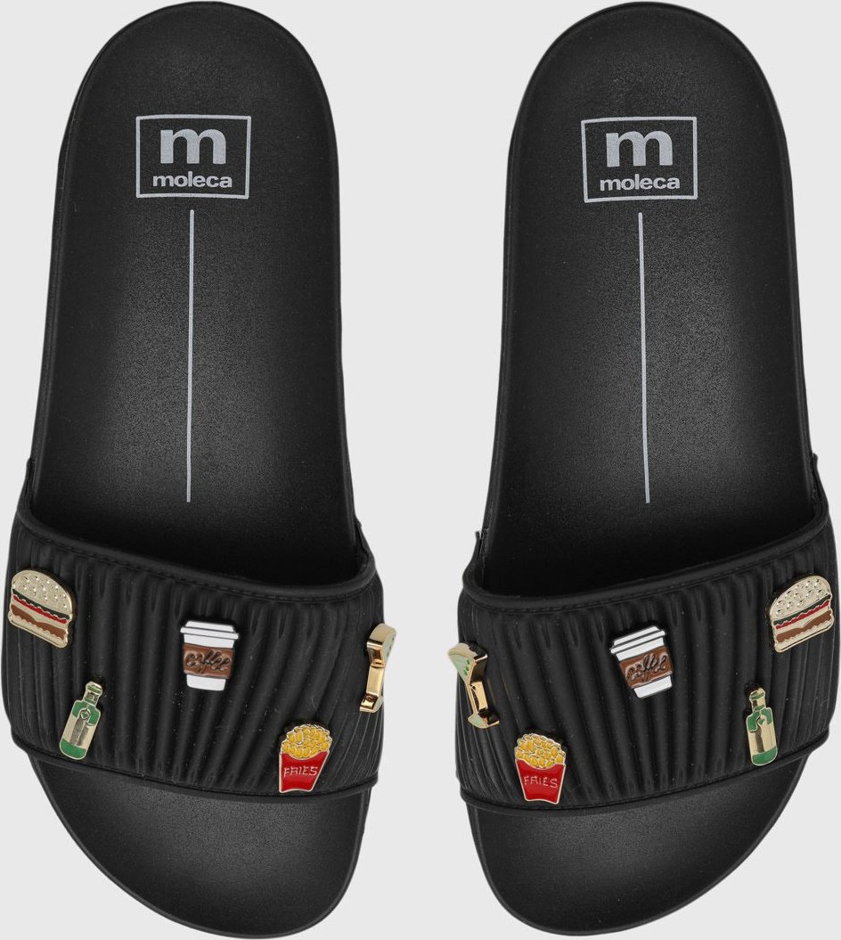 Imagem principal Rasteira Feminina Moleca Pins Preta preto MOLECA preto