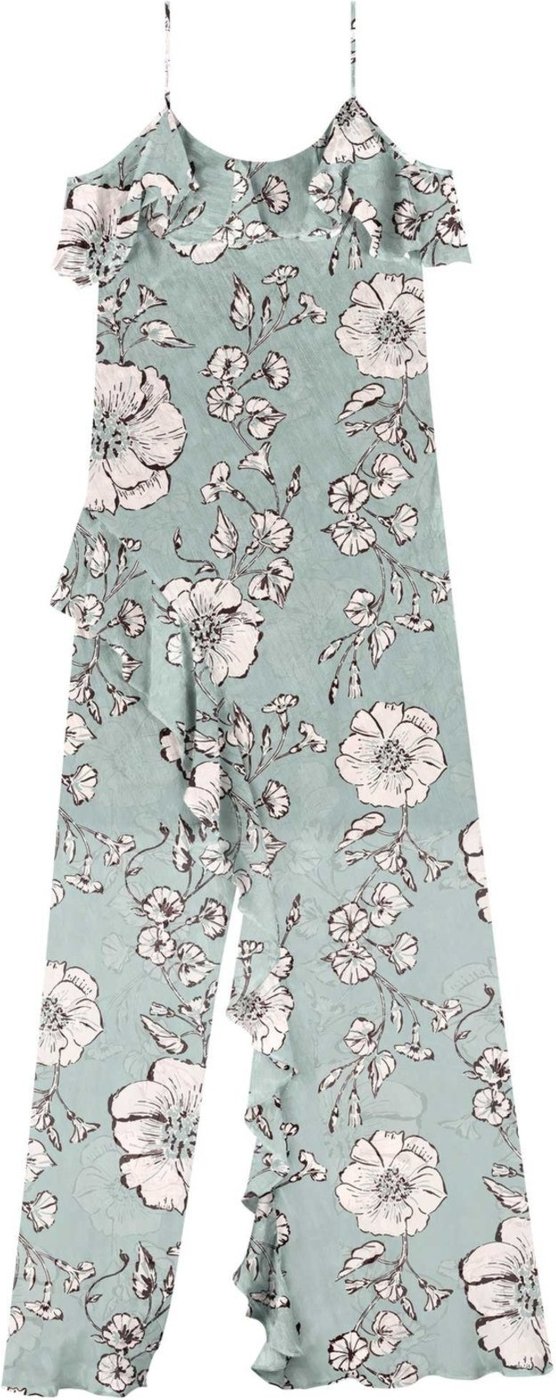 Vestido Longo De Alças Com Babados E Transparência