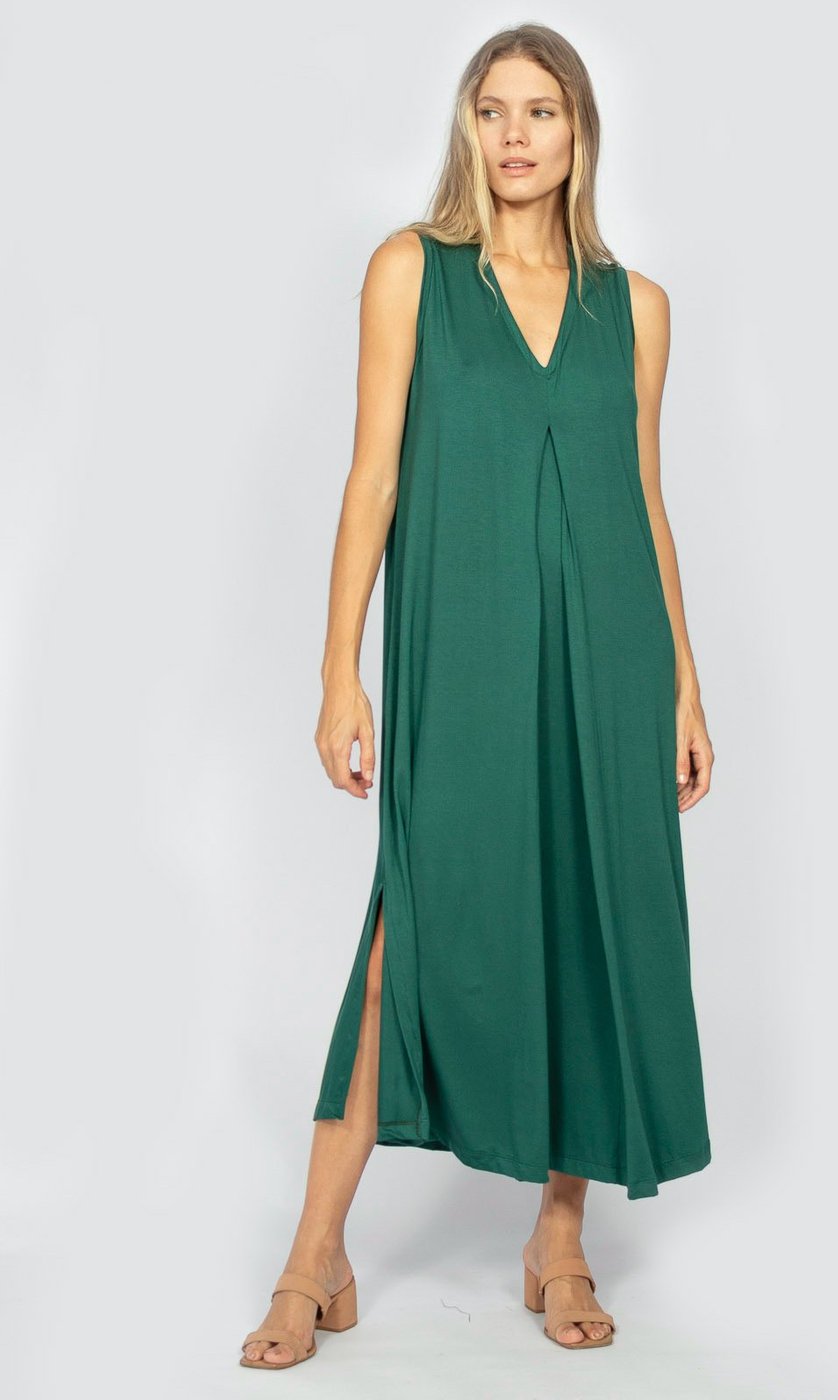 Vestido Longo Acará Malha Amazonia Vital Musgo