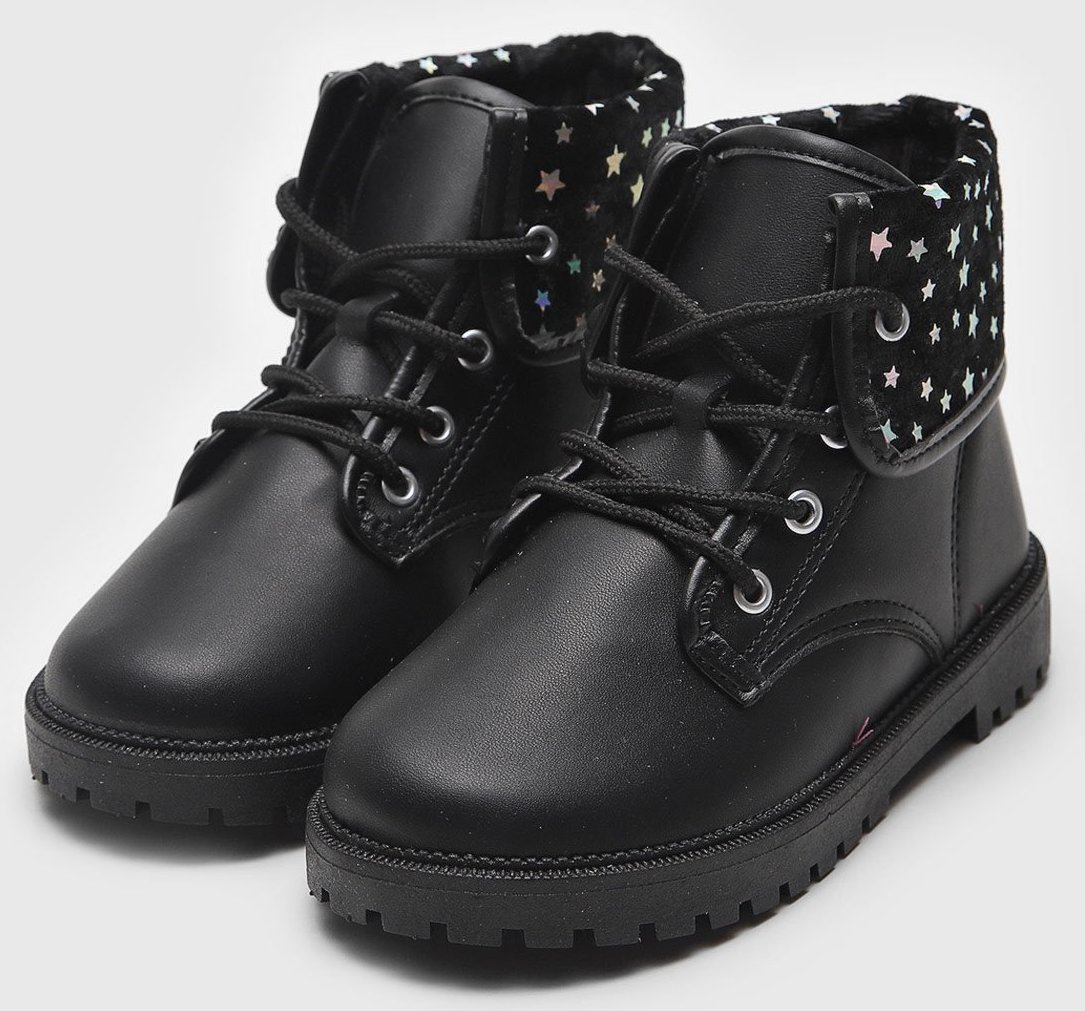 Infantil - Bota Coturno Molekinha Cano Curto Preta