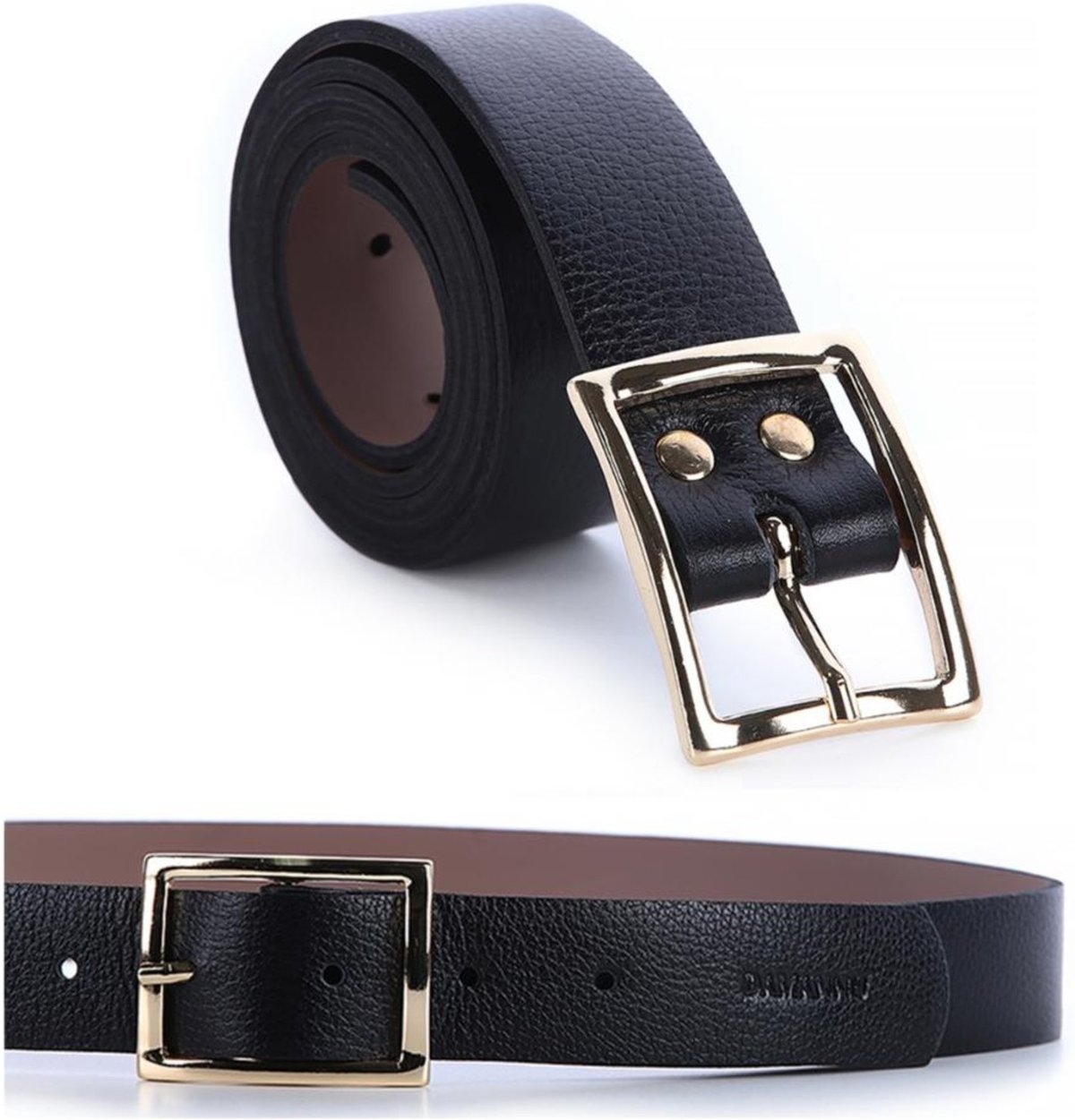 Nelly - Cinto Femino Couro Legítimo Fivela Dourada