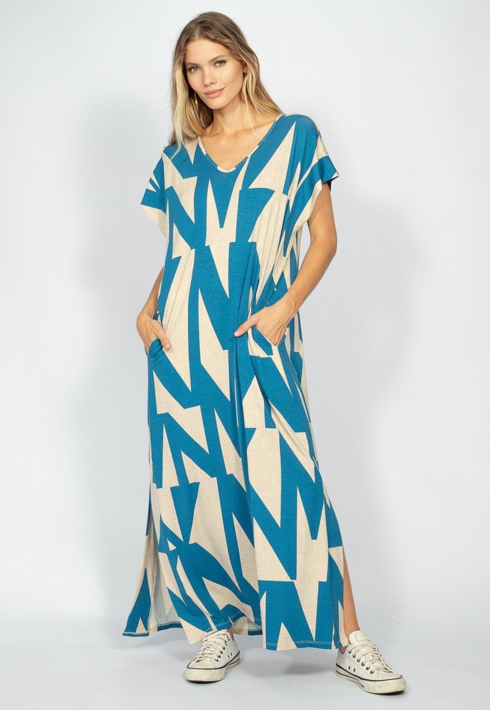 Vestido Nheengatu Malha Amazonia Vital Malha Geométrico e