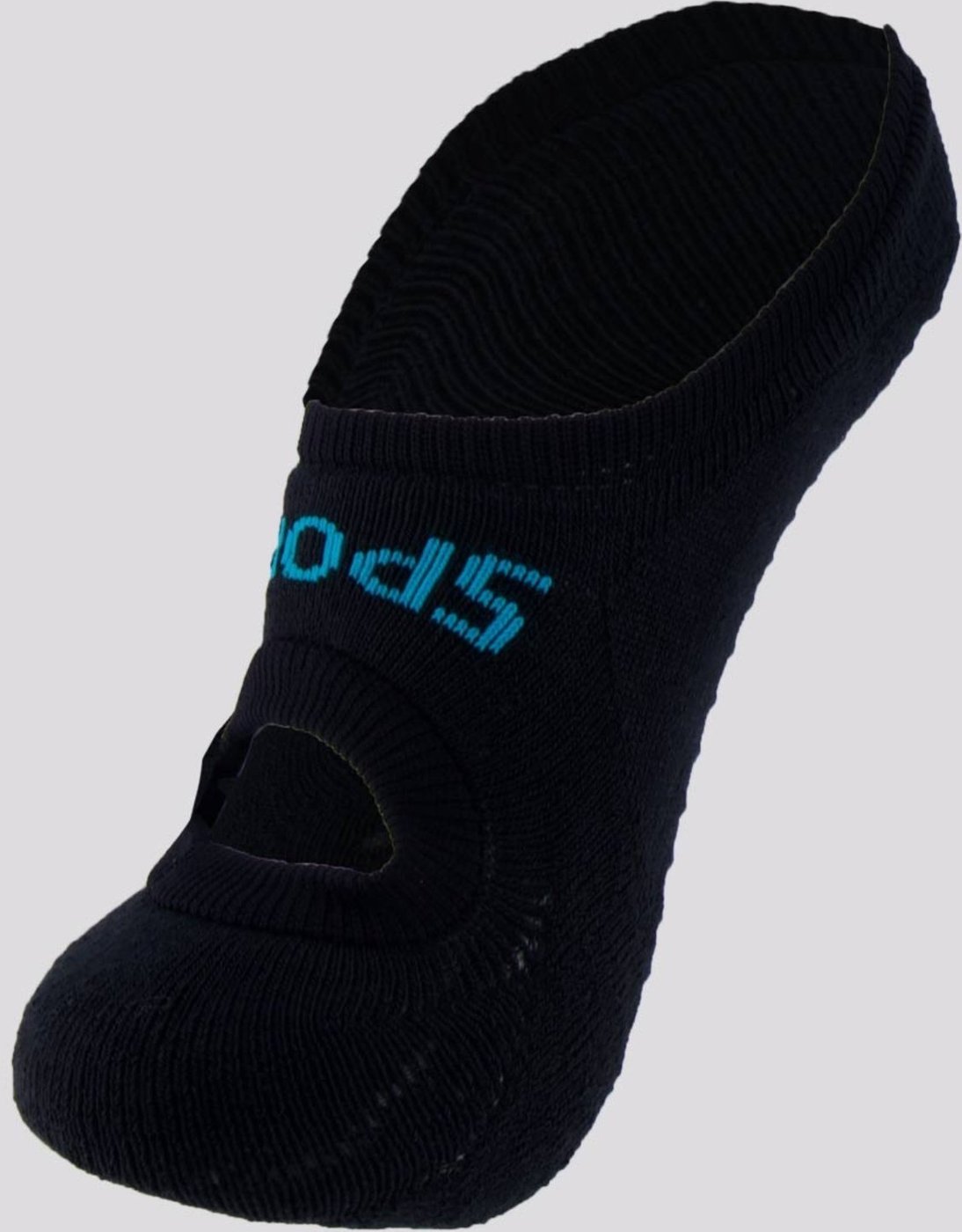 Meia Selene Sapatilha Antiderrapante Feminina Preta e Azul