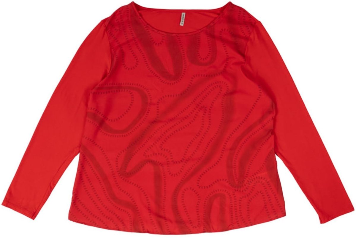 Blusa Feminina Habana Plus Size Manga Longa Estampada