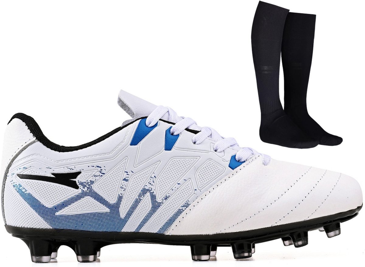 Imagem principal Chuteira de Futebol Masculina Campo Grama Natural Bico Reforçado em Couro + Meião CALCADOS LGHT LIGHT branco natural CALCADOS LGHT LIGHT branco natural