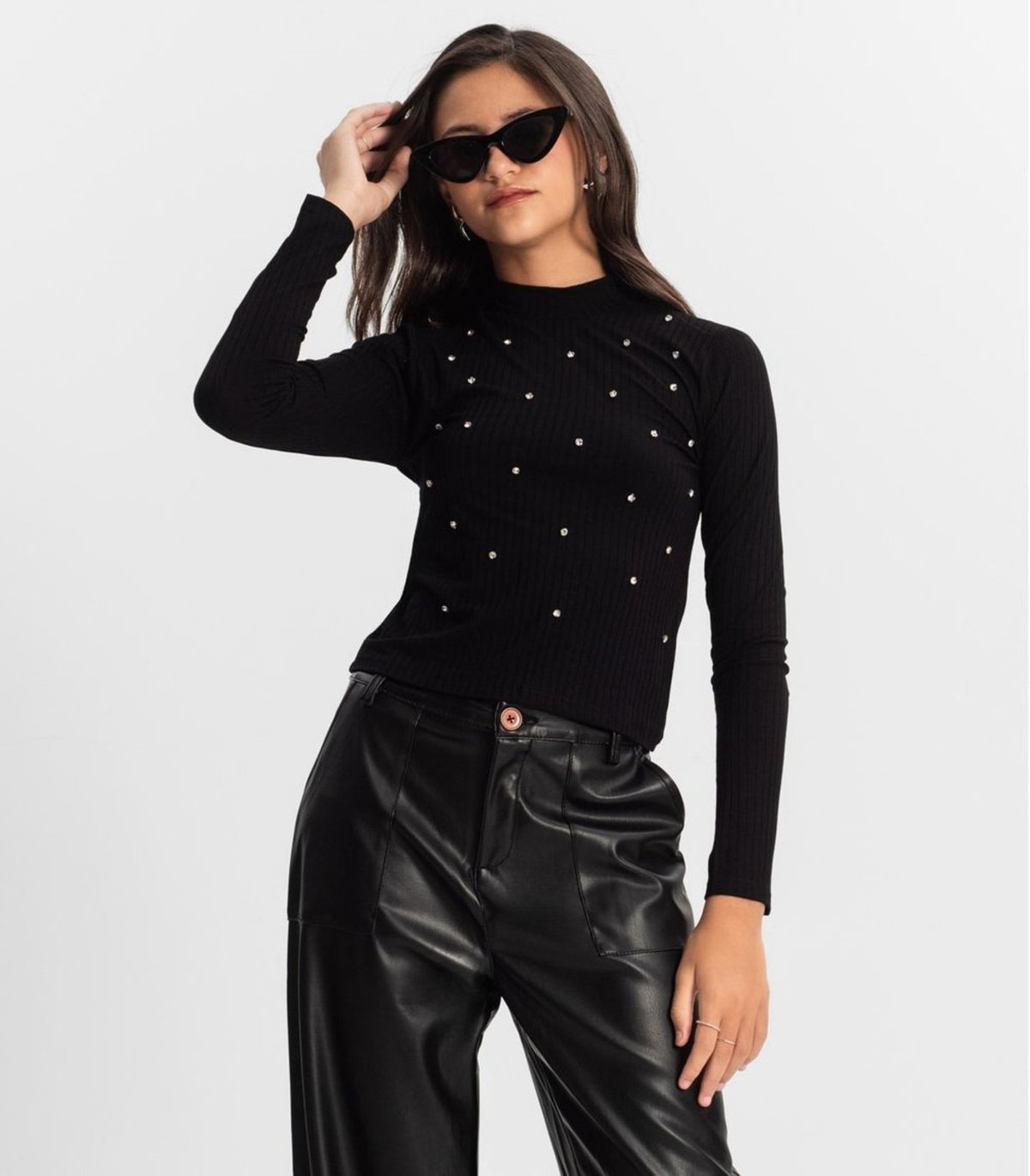 Imagem principal Infantil - Blusa Juvenil Feminina Em Ribana Minty preto MINTY preto