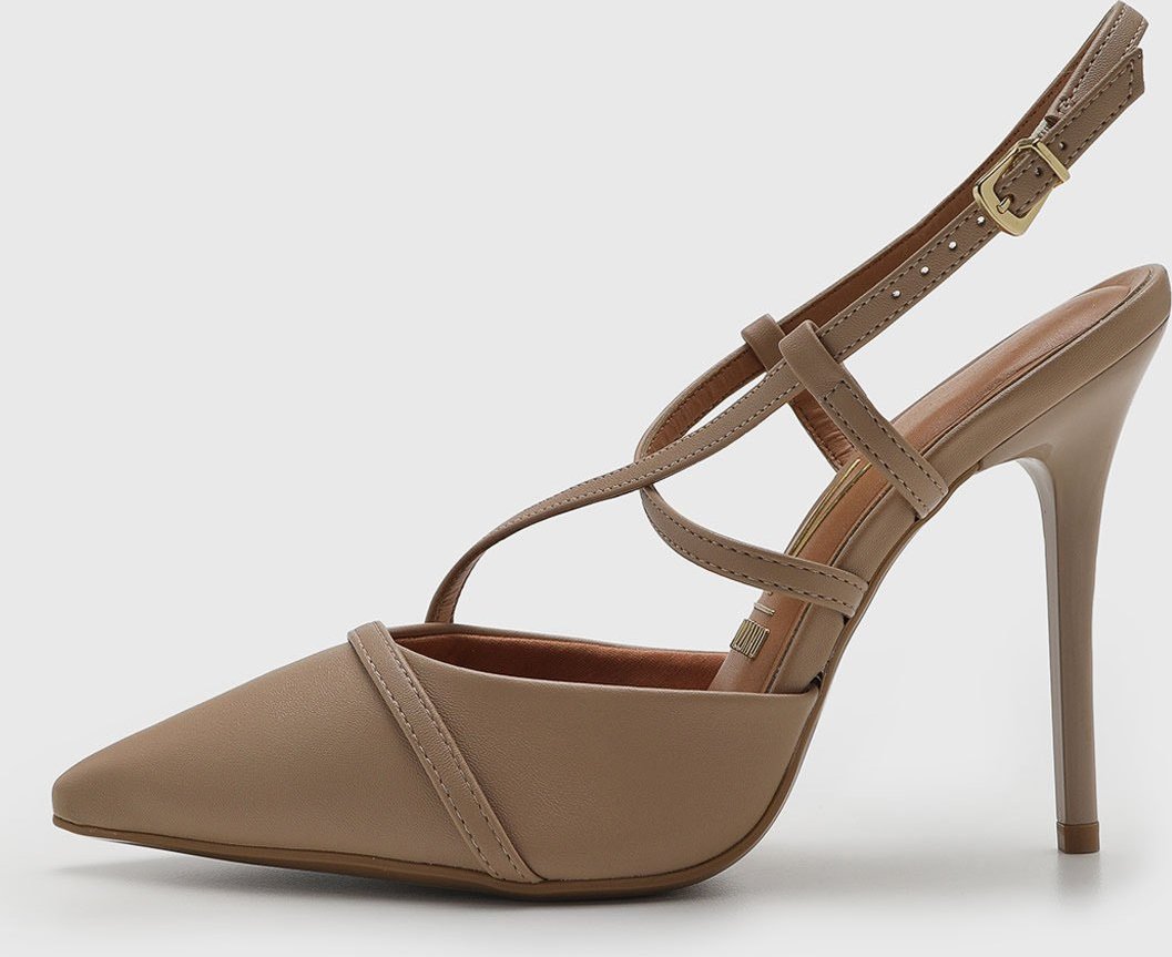Imagem principal Scarpin Feminino Vizzano Salto Fino Tiras Cruzadas bege VIZZANO bege