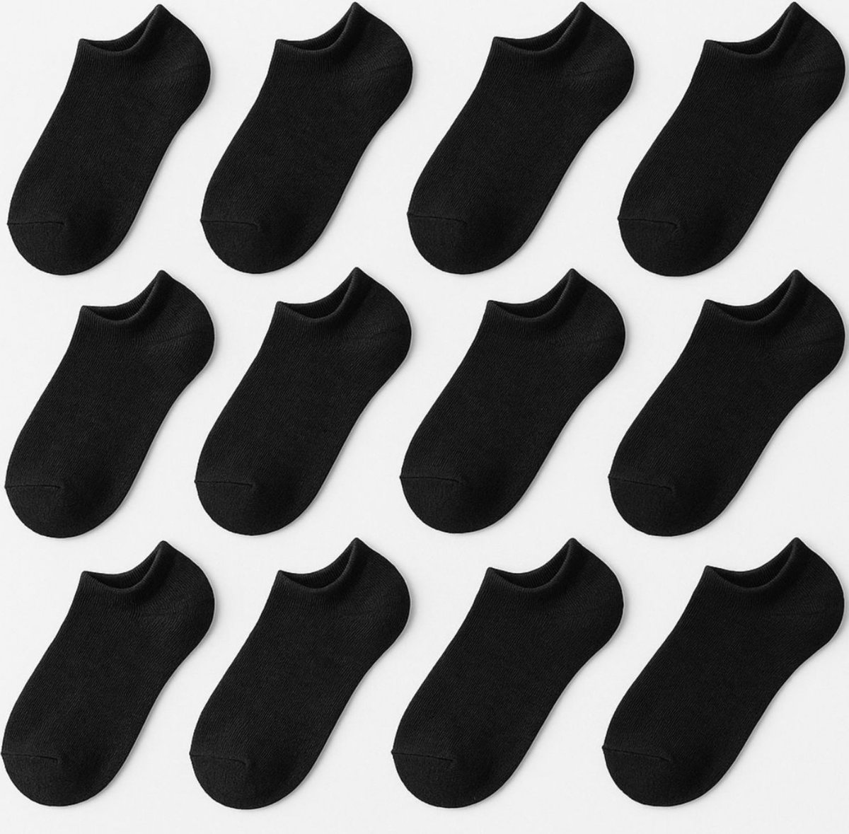 Kit 12 Pares Meias FMF Soquete Pretas Feminina