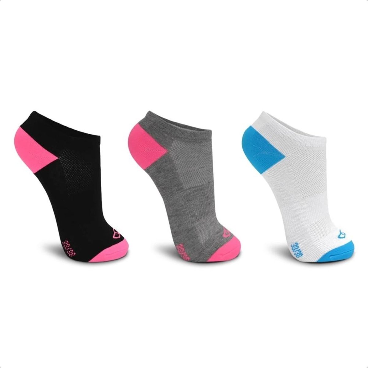 Meia Cano Curto Olympikus Feminina Treino 3 Pares