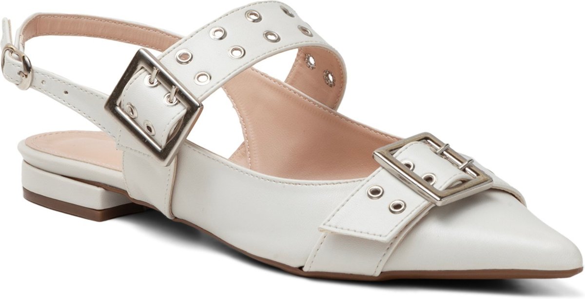 Imagem principal Sapatilha Slingback Rasteira Feminina Em Napa Off White 183010 Flor da Pele branco white Flor da Pele branco white