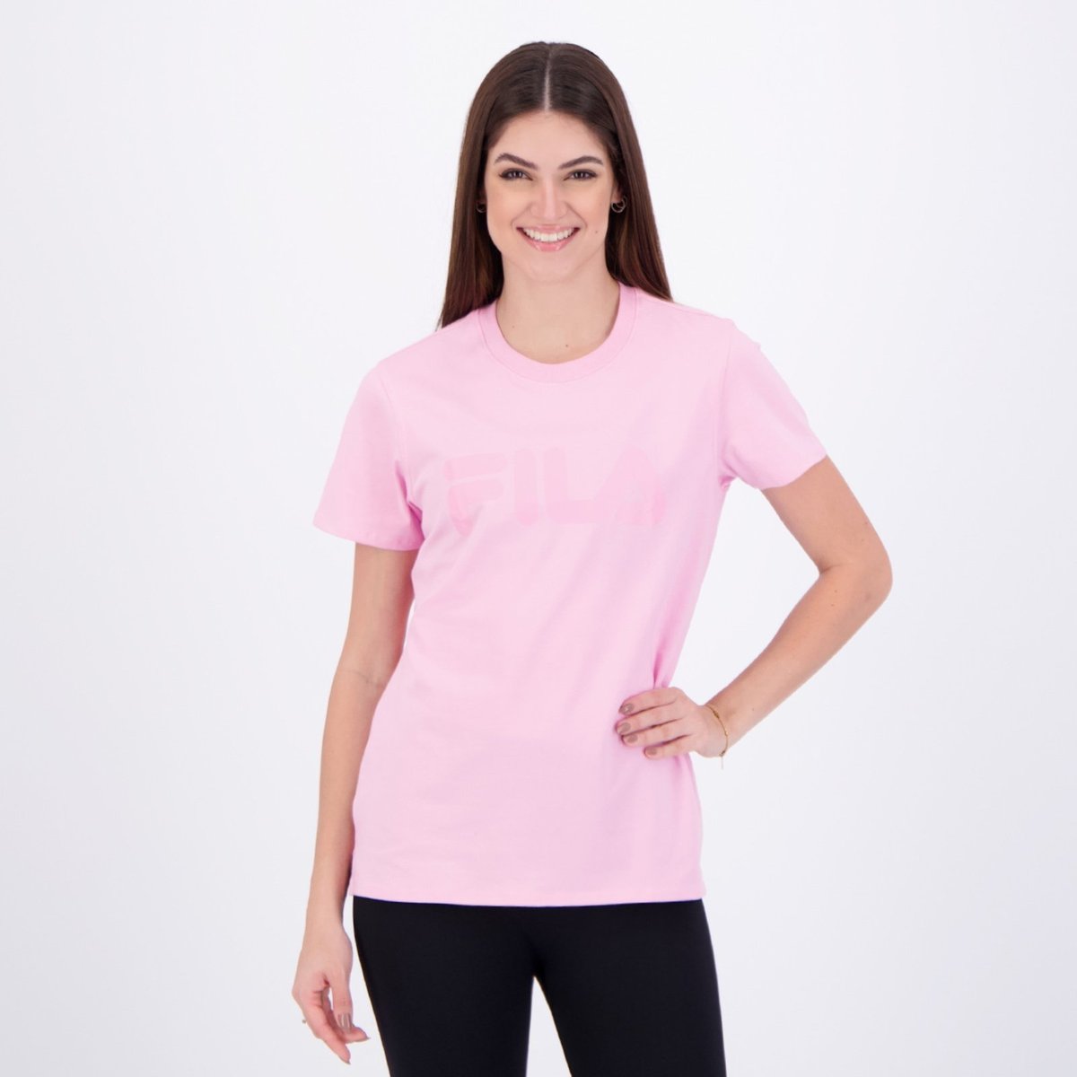 Imagem principal Camiseta Fila Letter Premium II Feminina rosa Fila rosa