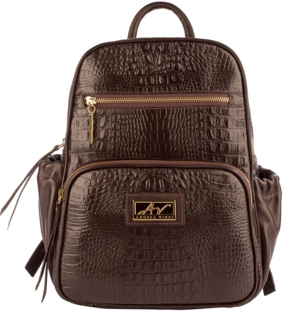 Imagem principal Mochila pequena de couro croco Zoey Andrea Vinci vermelho Andrea Vinci vermelho