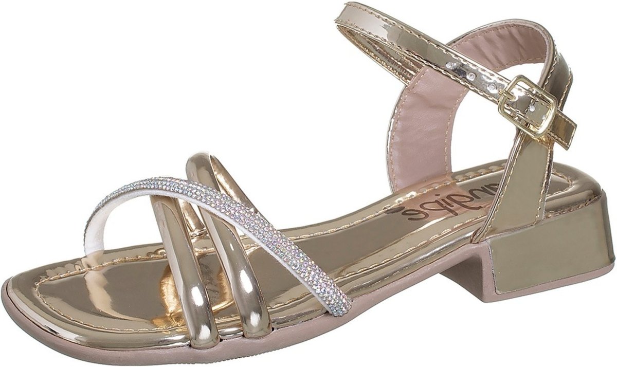 Infantil - Sandália Mini Saltinho Menina 3 TirasDourada