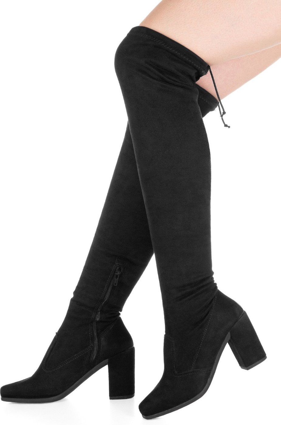 Bota Cano Alto GigiL Over The Knee Salto Alto Camurça Sued Stretch