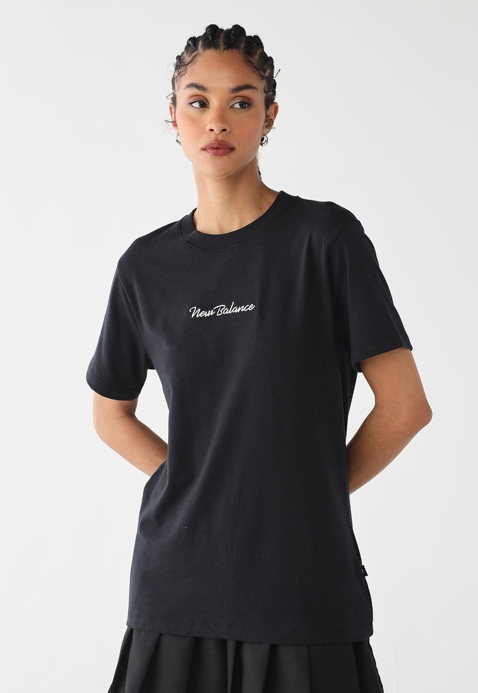 Imagem principal Camiseta Feminina New Balance NB Athletics Script Preta preto New Balance preto