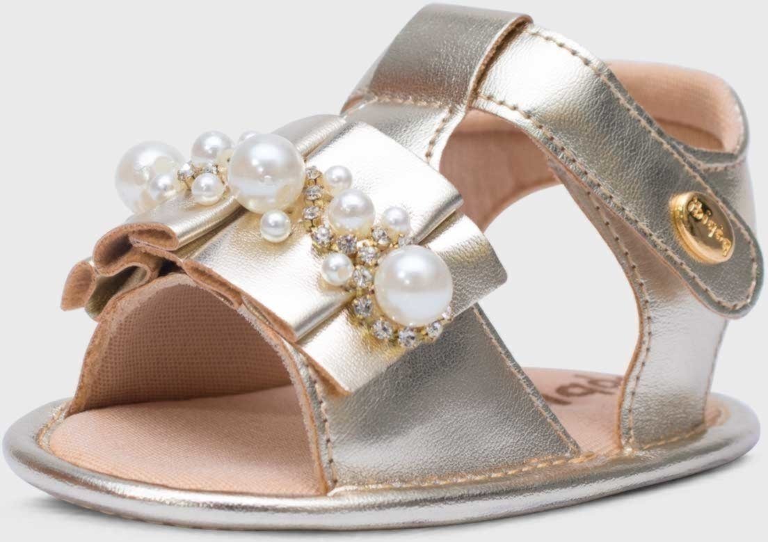 Imagem principal Infantil - Sandalia Popidi Menina Recem-Nascido Perola Sanfonado dourado Pópidí dourado