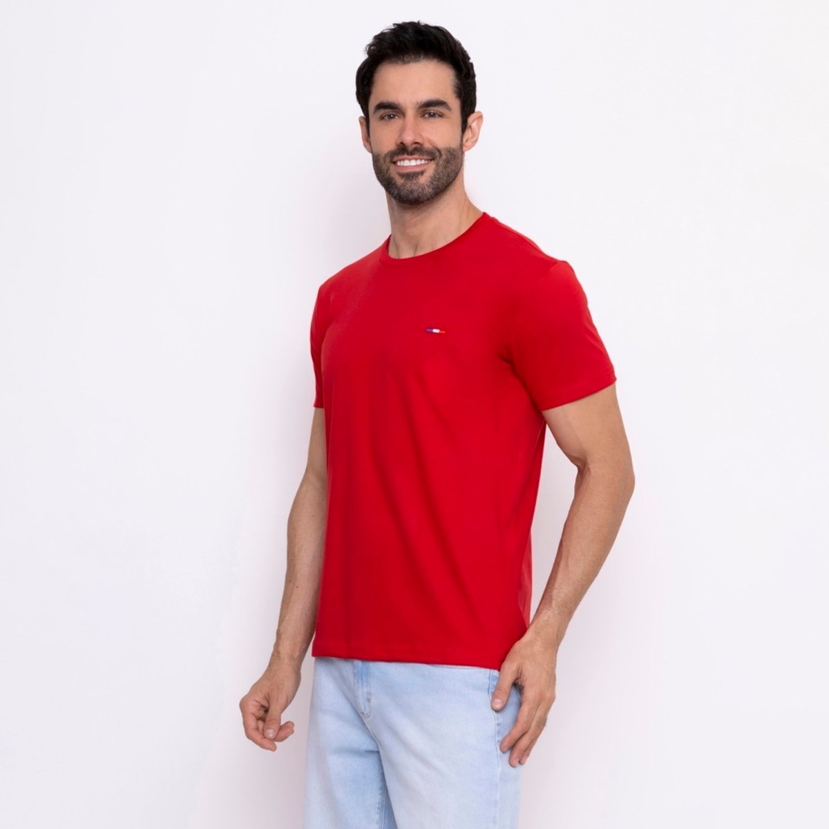 Imagem principal Camisetas FMF Básicas Masculina Industrie em Algodão Premium no Estilo Tommy Bordado França azul FMF azul