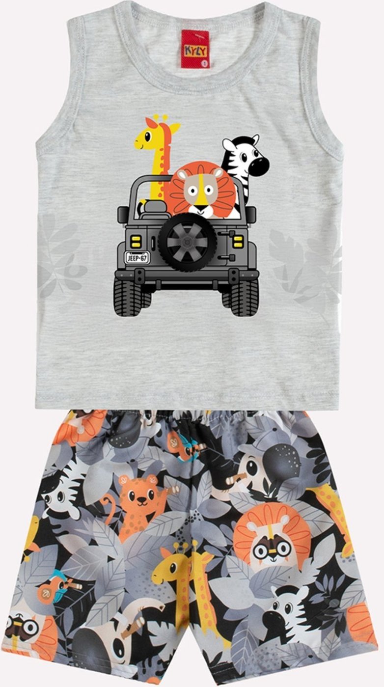 Imagem principal Infantil - Conjunto Menino Bichinhos Kyly cinza Kyly cinza