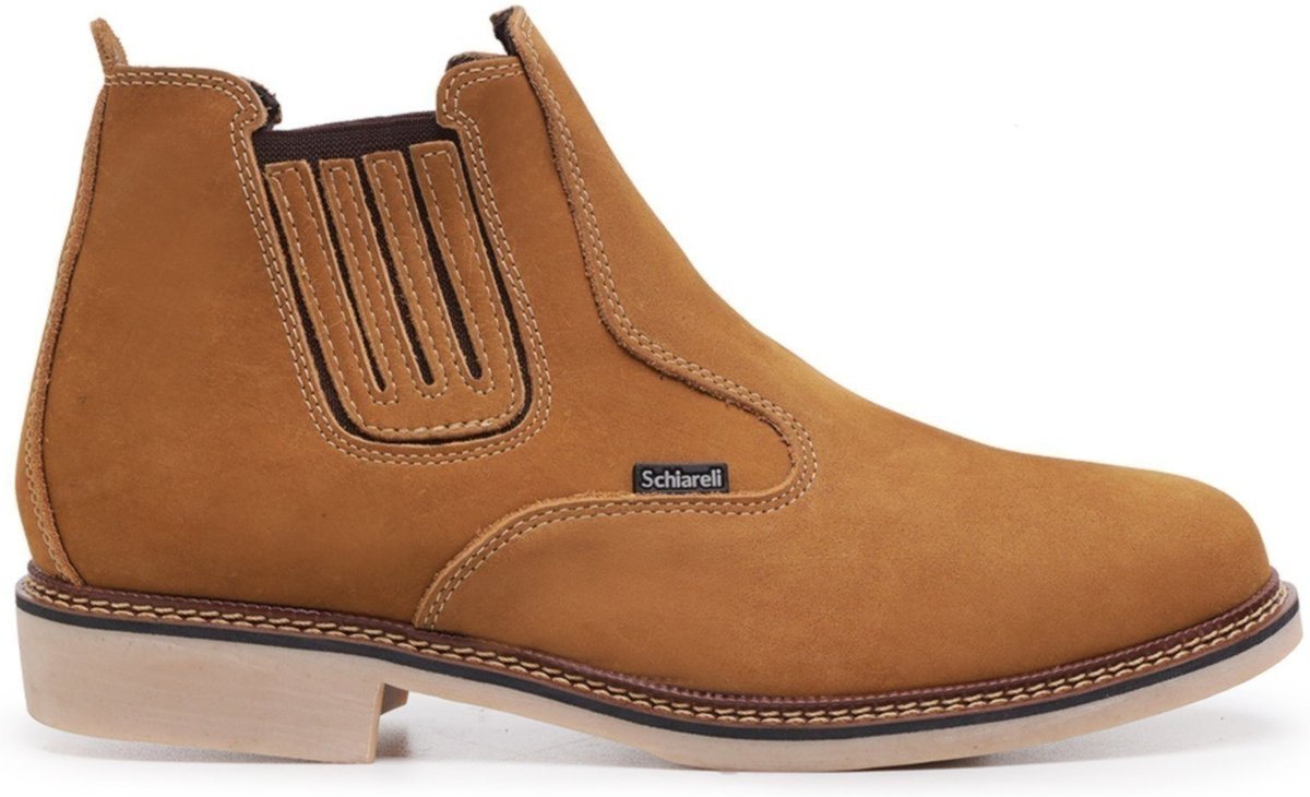 Imagem principal Bota Botina Masculina de Couro Sola de Borracha Country Roça Sítio Macia Moderna 525 Castor Schiareli marrom Schiareli marrom