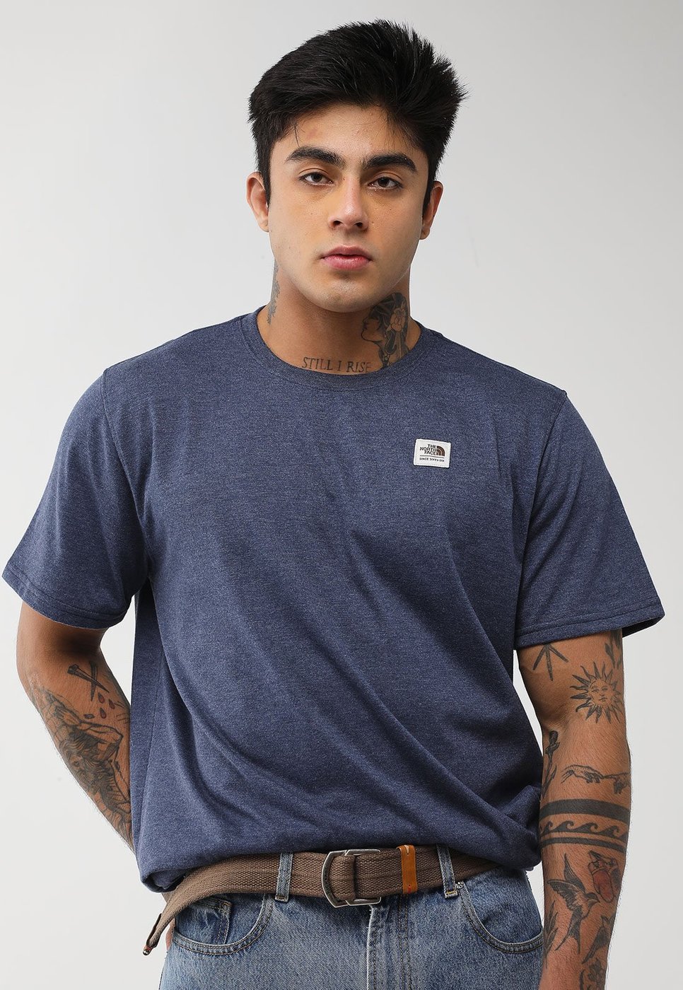 Camiseta Masculina The North Face Heritage Patch Heathered Tee Mescla