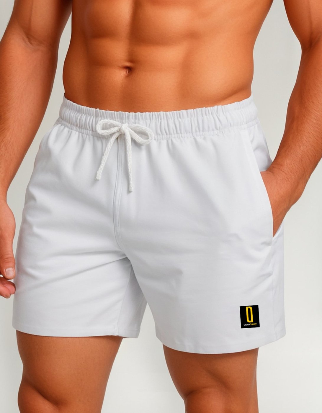 Imagem principal Short Masculino Bermuda Praia Casual Mauricinho Jr Rf. 002 Lucas Lunny branco Lucas Lunny branco
