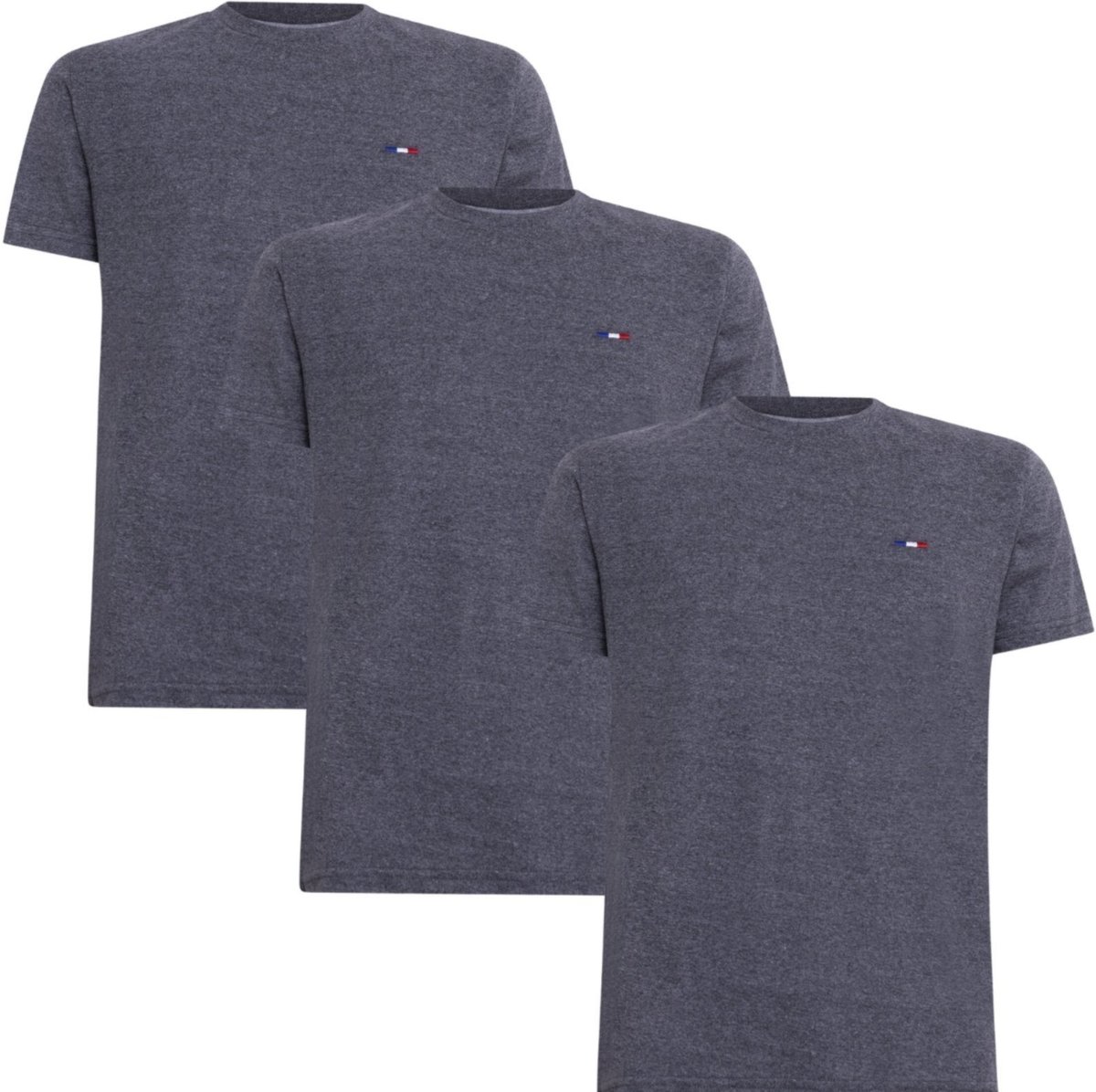 Imagem principal Kit 3 Peças Camisetas FMF Básicas Masculina em Algodão Premium no Estilo Tommy Bordado França Chumbo cinza FMF cinza