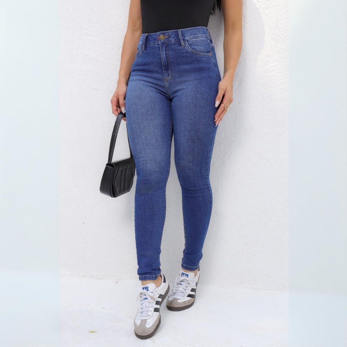 Calça Jeans Skinny Com Cós Personalizado Feminina Revanche Agrolândia