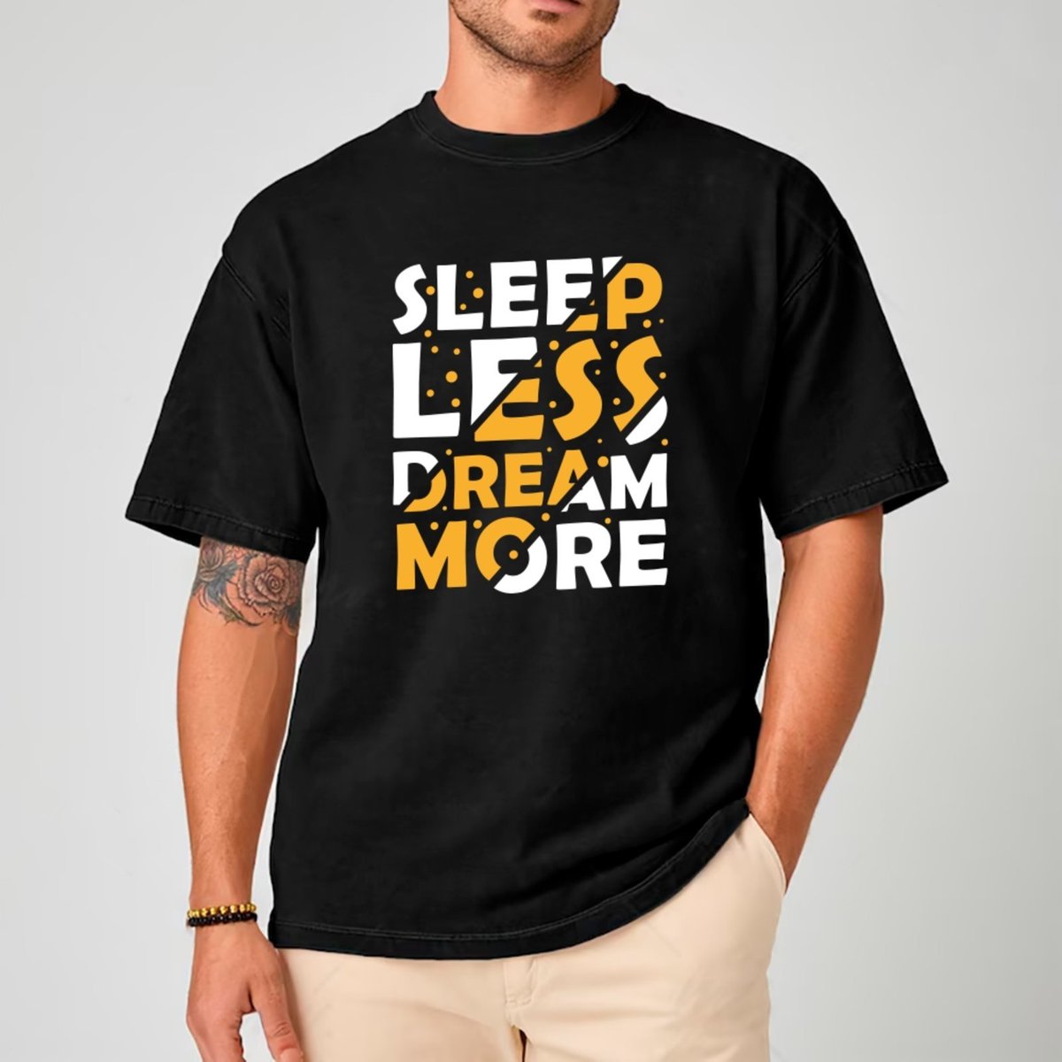 Imagem principal Camiseta Ousy Oversized Sleep Less Dream More Tendência Premium Street Style Unissex branco ousy branco