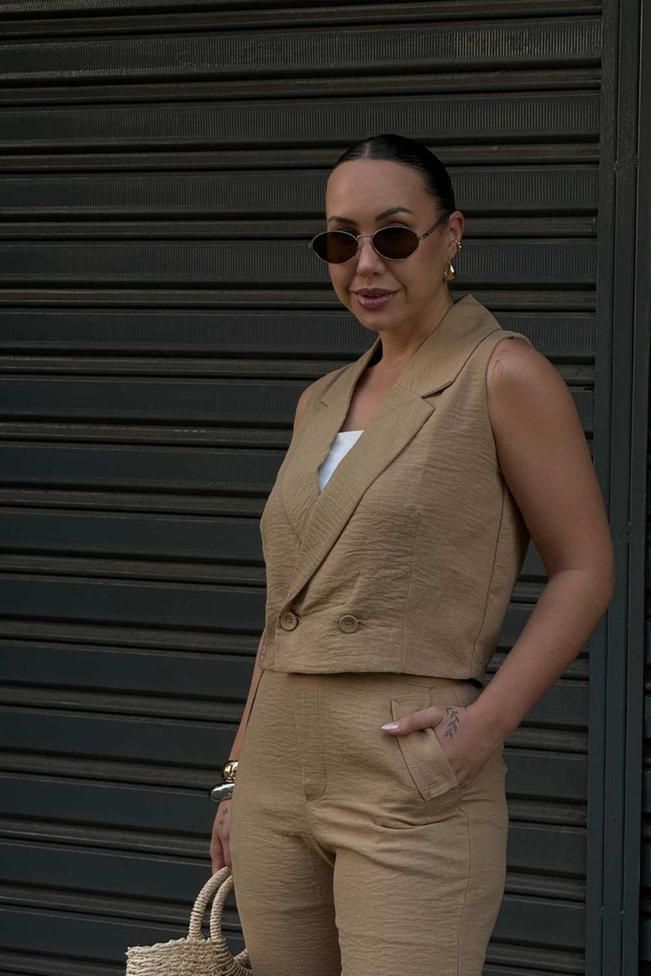 Imagem principal Colete Vanibele Cropped Camelo caramelo Vanibele caramelo