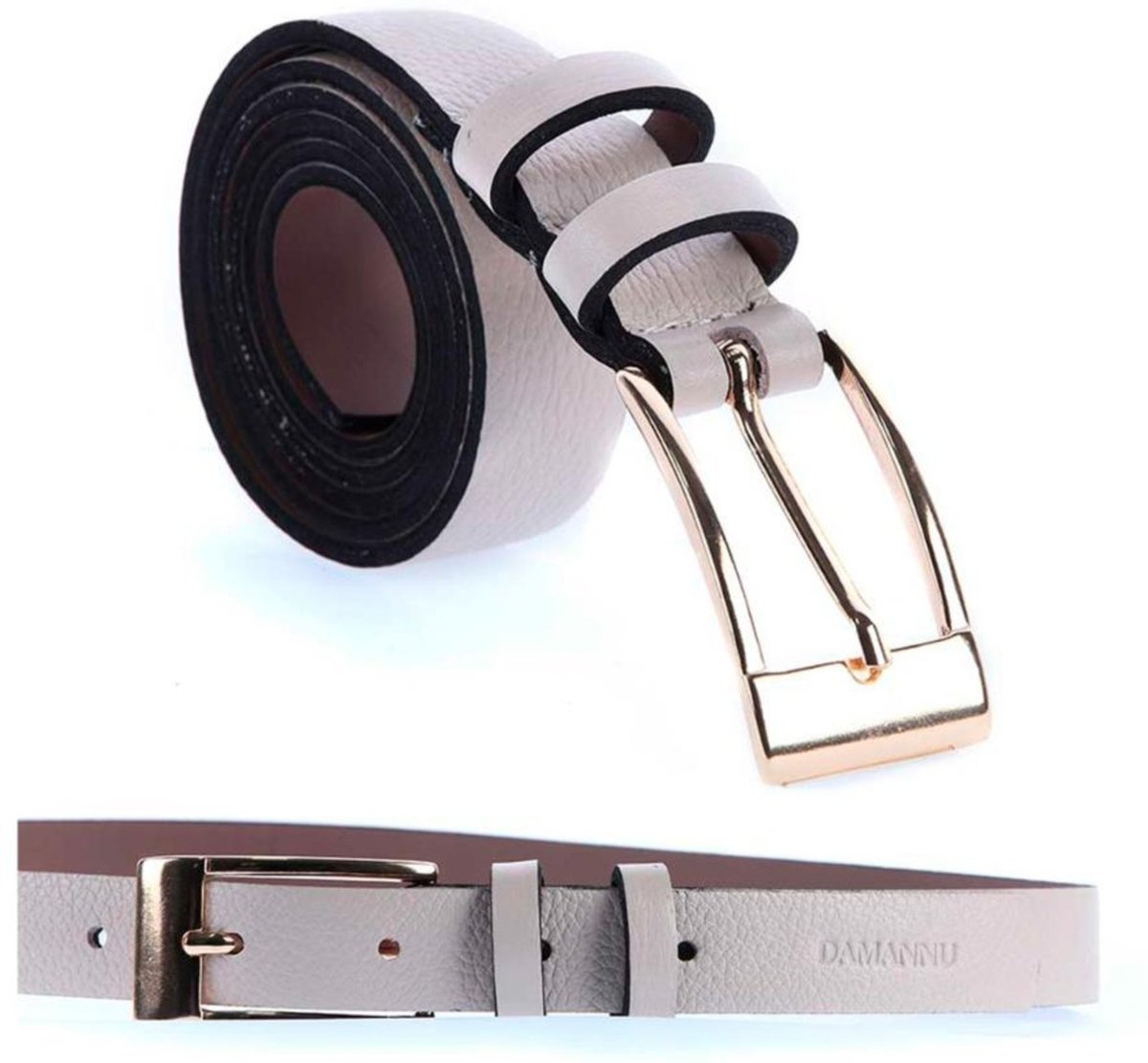 Luana - Cinto Femino Couro Legítimo Off White Off-white